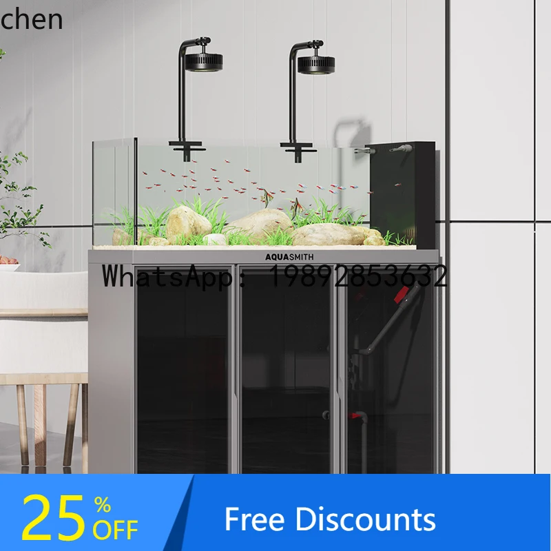 

new native stream bottom filter fish tank landscaping full set of aquatic plants ultra-white glass ecological aquarium