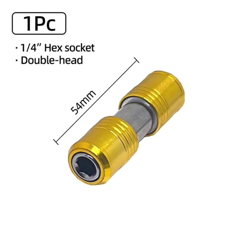 Soporte de puntas de destornillador portátil, varilla de extensión de doble cabeza, liberación rápida, enchufe adaptador de tornillo hexagonal de 1/4 pulgadas, 2 piezas