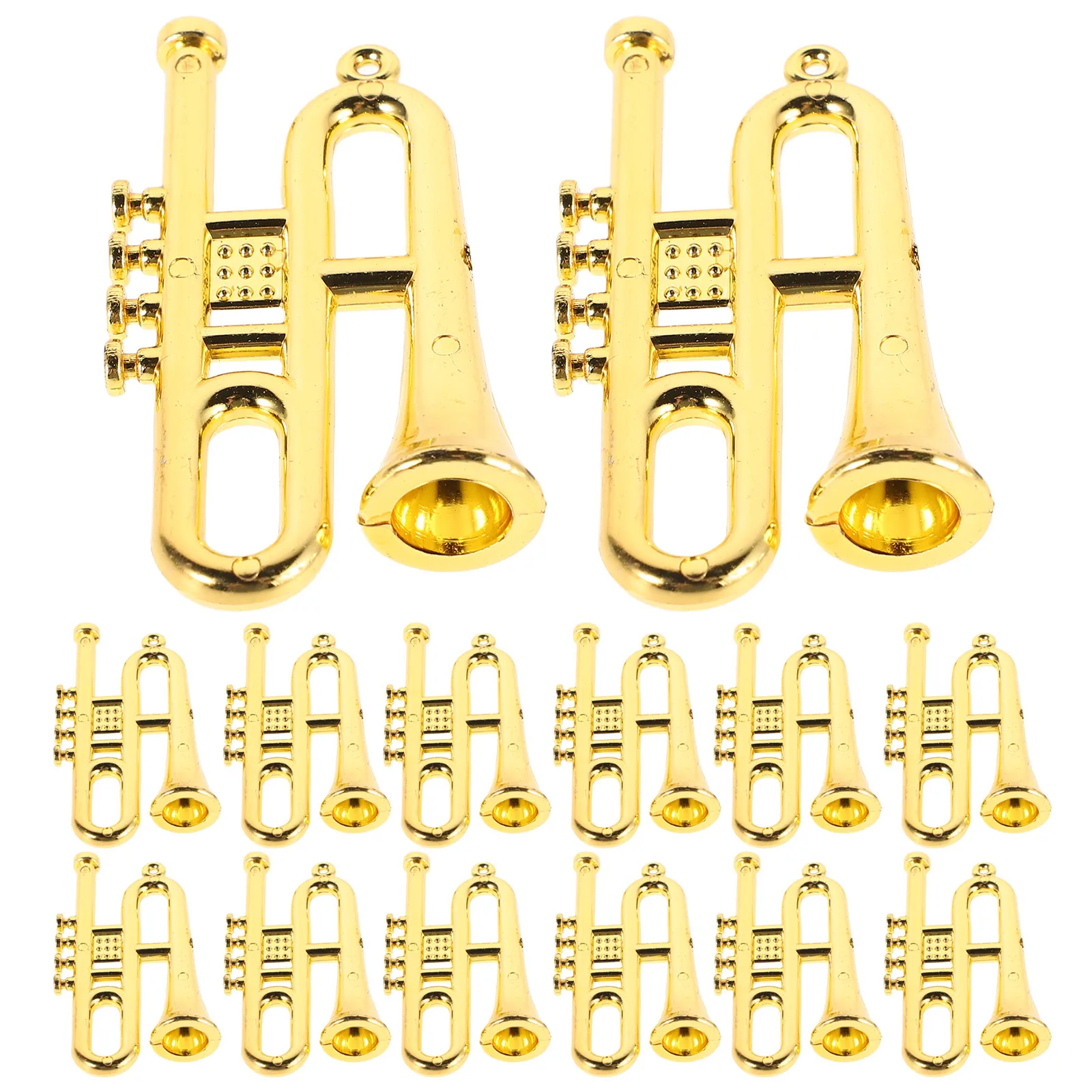 

20 Pcs Simulated Large Silk Tube Hanging Ornaments Craft Supplies Christmas Decorations Mini Horn Pendant Guitar Ornaments Music