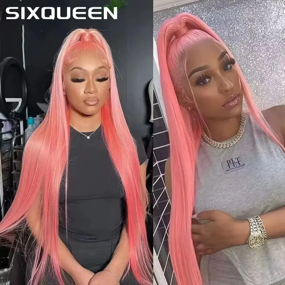 

30 32 Inch Pink Wig Straight Human Hair Wigs 13X6 Hd Lace Frontal Wigs Colored Pre Plucked Brazilian Wigs Original For Women