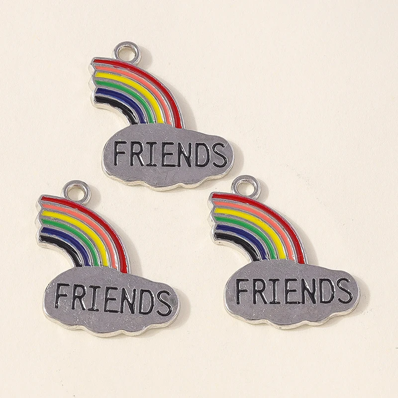 Leslie 20 Stück BFF Regenbogen Beste-Freunde-Anhänger für Schmuckherstellung, Halsketten, Ohrringe, DIY Schmuckgeschenke für Frauen und Mädchen – Detail 4