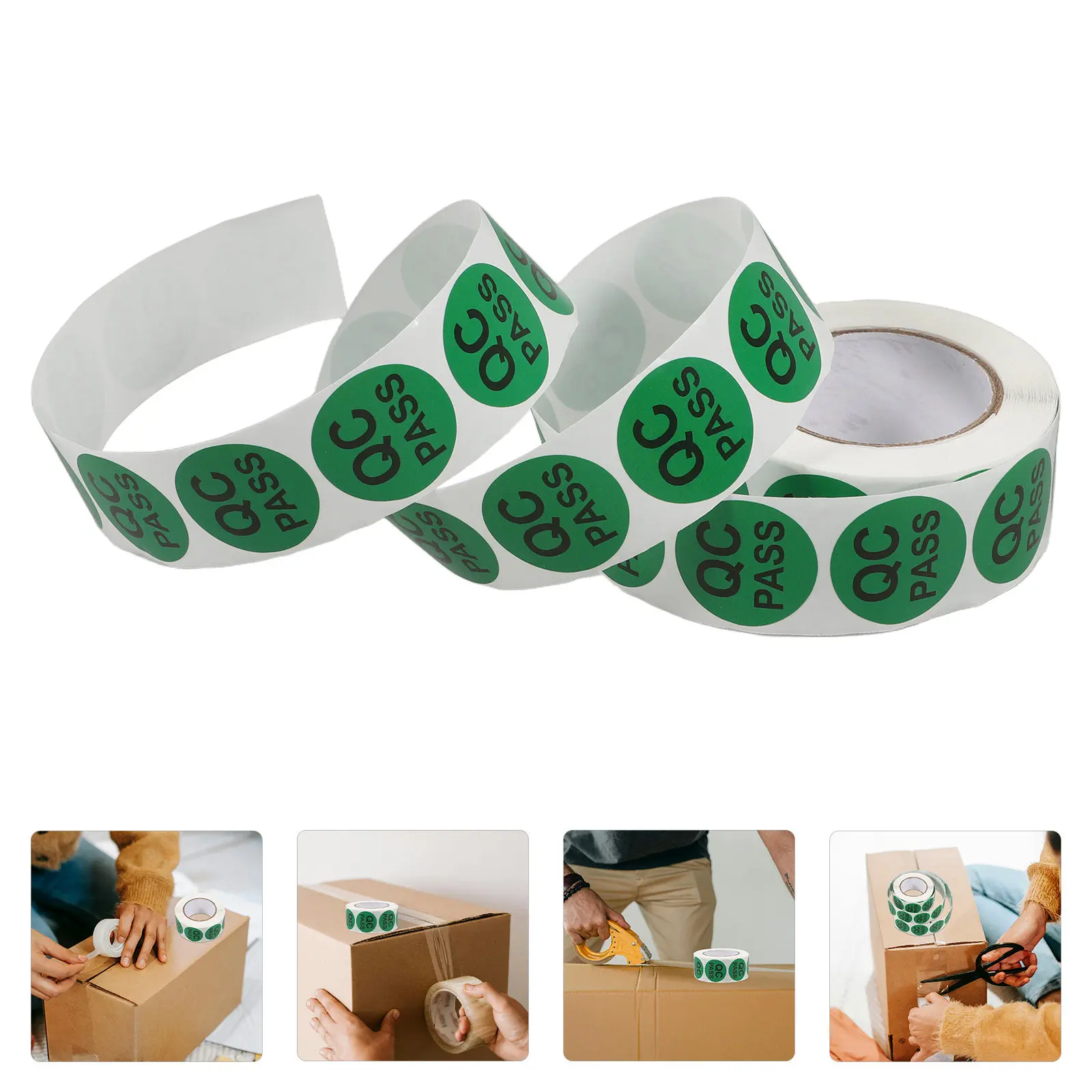 

Круглые клейкие этикетки с маркировкой QC, 1 рулон, для управления запасами, тестирования продукции и контроля качества на складе