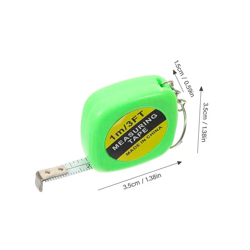 12PCS Mini Automatic Tape Measure Keychain Portable High Precision Tape Measure with Key Ring (Random Color)