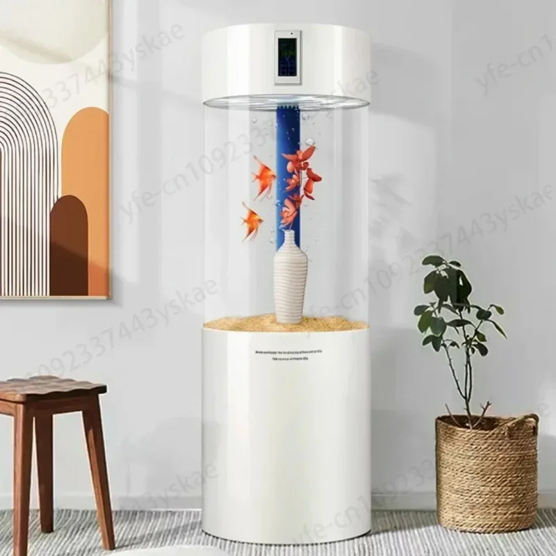 Aquarium Small Fighting Fish Ecological Creative Fish Tank Cylinder Acrylic Goldfish Tank Medium-sized Fish Tank