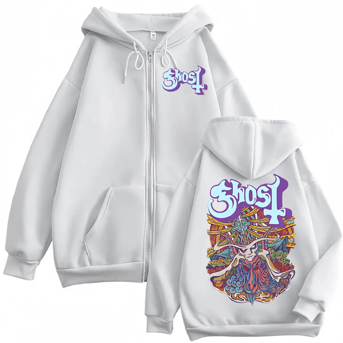 شبح الفرقة الجرافيك سستة هوديس الرجال النساء موضة Y2k المتضخم زمم بلوزات القوطية روك الهيب هوب البلوفرات الشارع الشهير #6