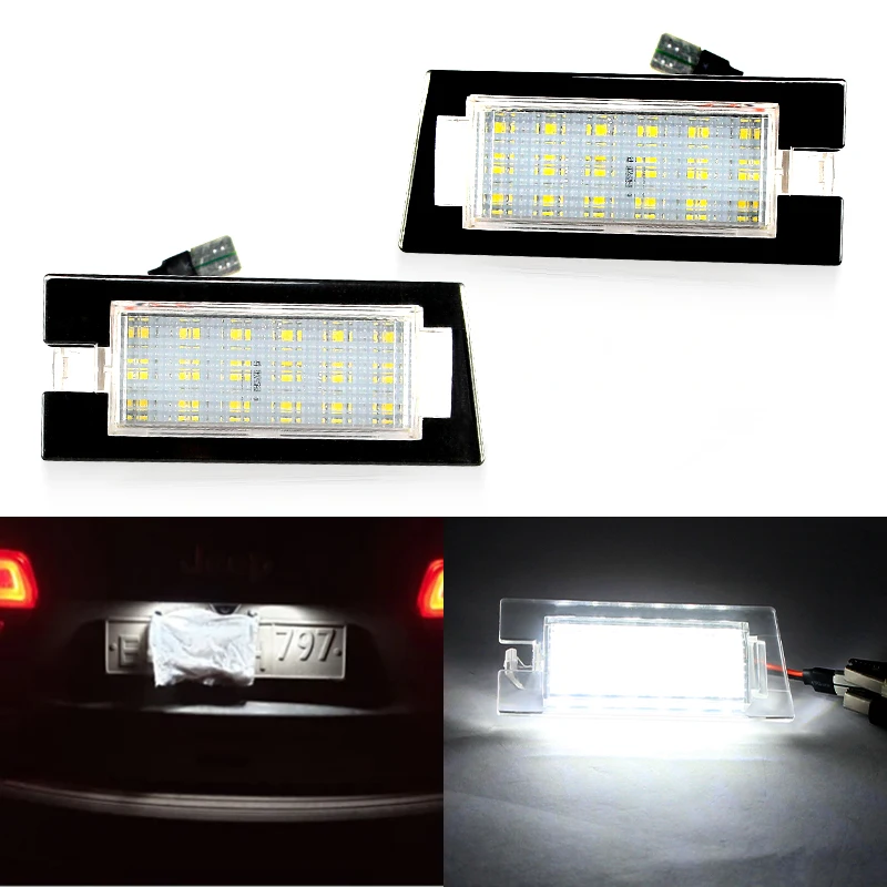 2pcs LED License Plate Lights For Jeep Cherokee 2014 2015 2016 2017 2018 Number Plate Lamp Tail Light Auto Parts OEM#:68223864AB