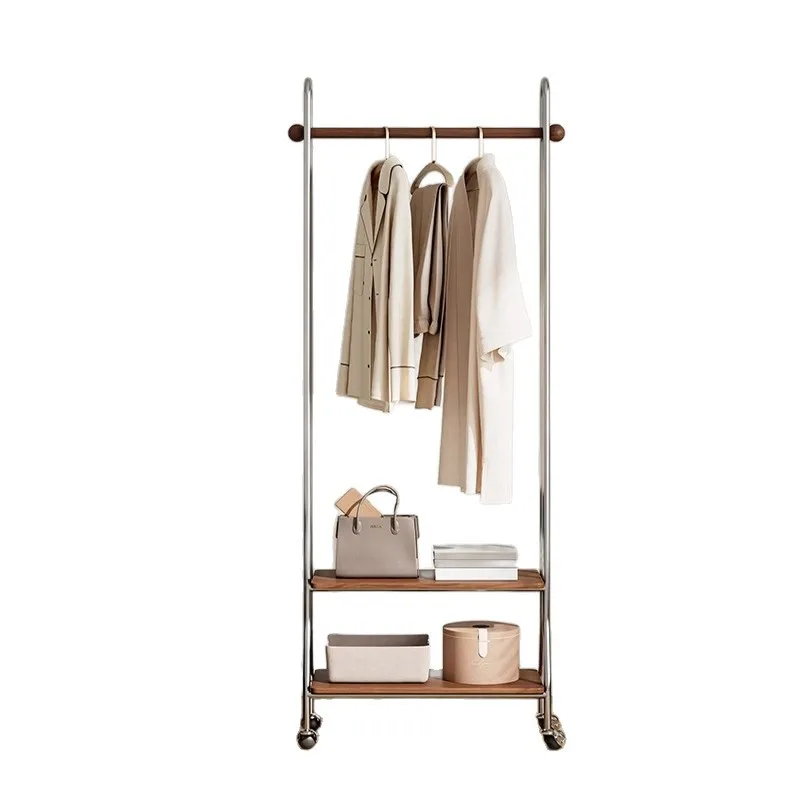 

Medieval Style Floor-to-ceiling Bedroom Coat Rack Wrought Iron Retro Clothes Storage Rack Household Living Room Removable Hanger