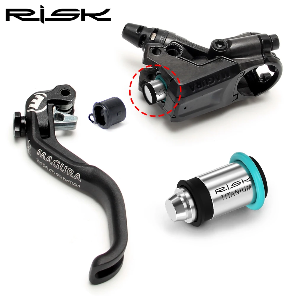 Image of RISK Fahrrad Titan Bremshebel Kolben Scheibenbremsen-Kolbenstange Dichtungsringe Titanlegierungskolben für Magura MT2/4/5/6/7/8/HC