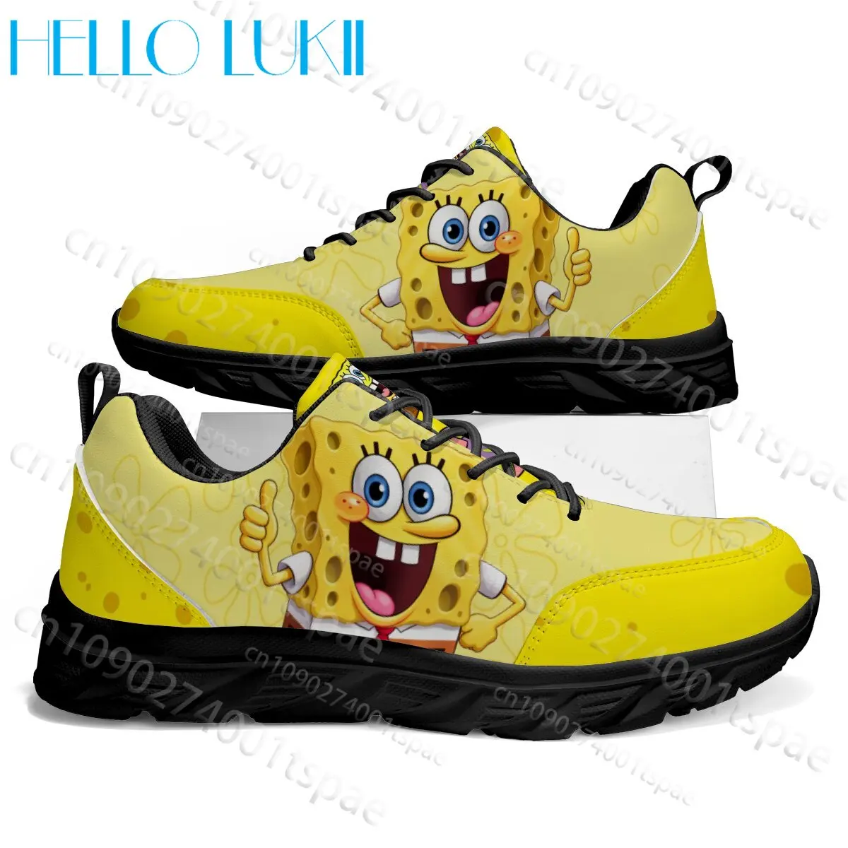 

S-SpongeBobs Full Coverage Simple Children Board Shoes Design Boys Girls Breathable Lightweight Non Slip Platform Shoes Gift