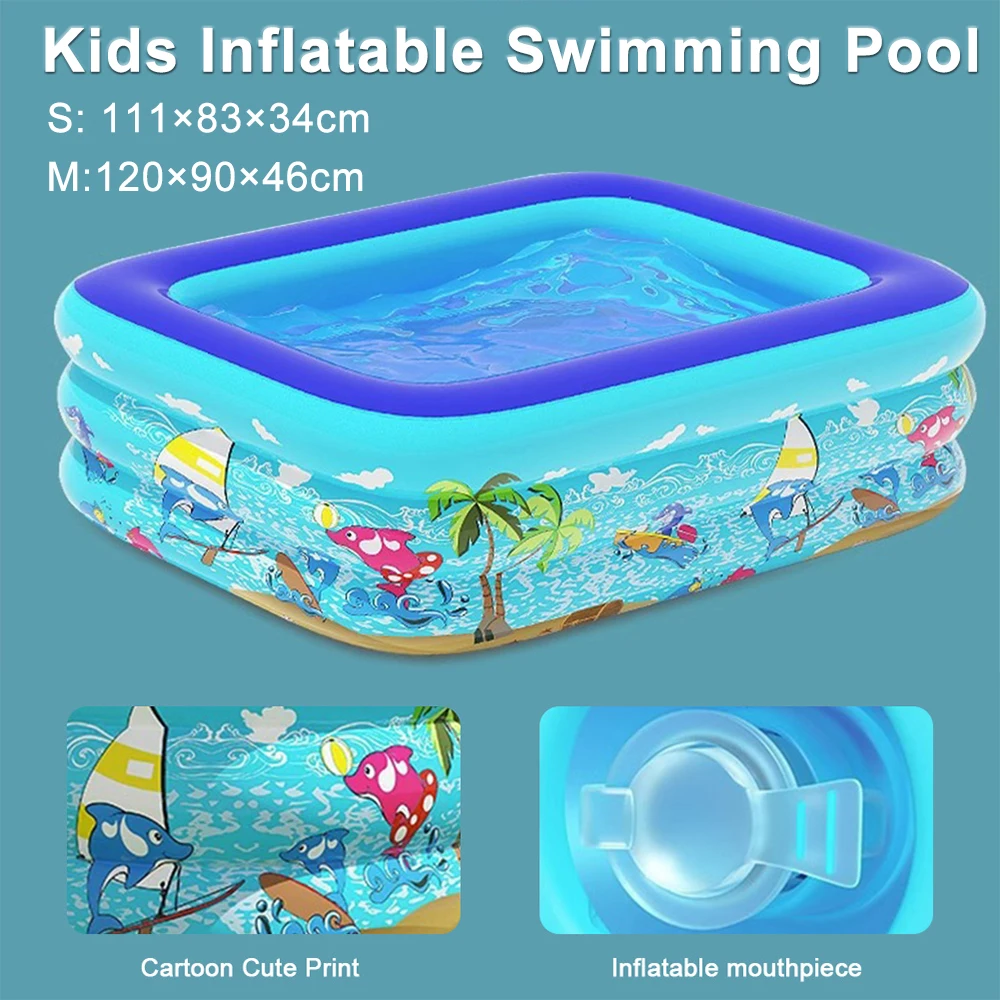 Piscina inflable para bebés y niños pequeños, piscina familiar de verano para juegos acuáticos al aire libre, bañera con fondo de burbujas