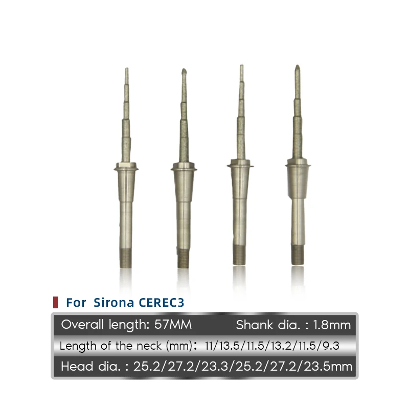 Sirona Cerec Inlab Cerec 3 Compact Cylinder Pointed Bur CEREC Step Bur 12 For Milling Lithium Disilicate Ceremic Glass