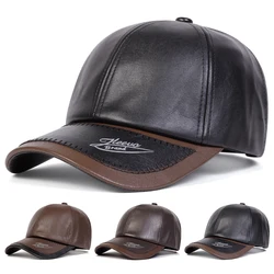 Unisex Hat Brim Print Leather Baseball Caps Spring and Autumn Outdoor Adjustable Casual Hats Sunscreen Hat
