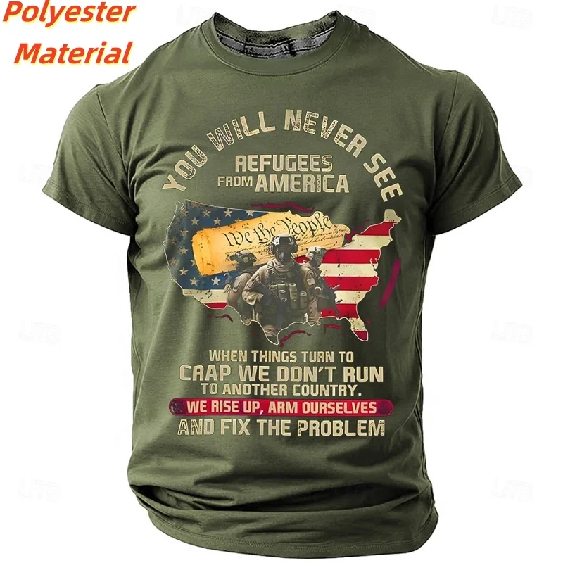 

3D Printed America Soldiers T Shirt For Men Fun Colorful Pattern T-Shirts Summer Round Neck Kids Short Sleeve Tees Fashion Tops