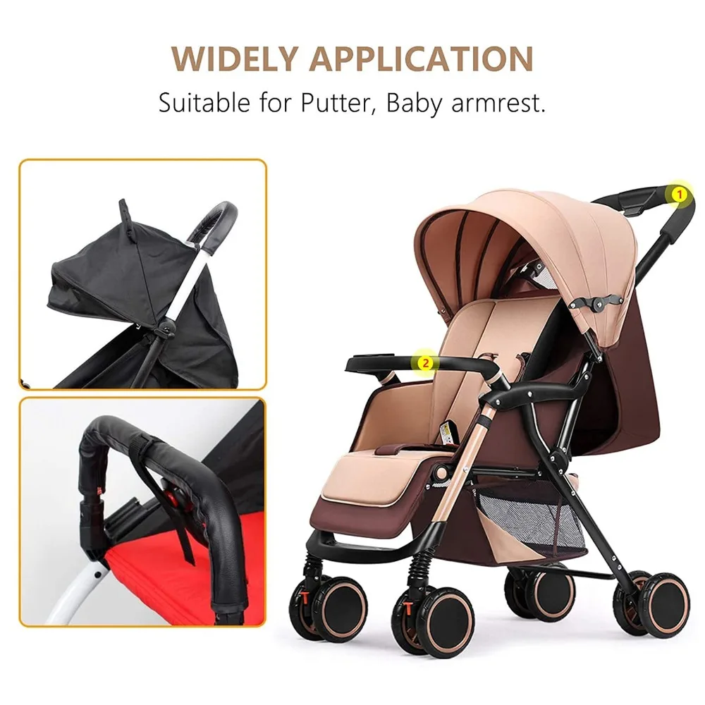 Armrest Covers  Stroller Handle Case Cover  Stroller Handle Cover Pushchair Armrest Case Pu Protective Protective Cover