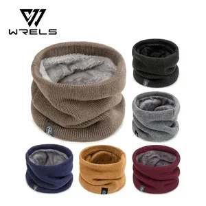 Warm Knitted Scarf Thickened Plush Windproof Winter Neck Gaiter Cold-proof Outdoor Sport Skiing Running Men Women Tube Scarf