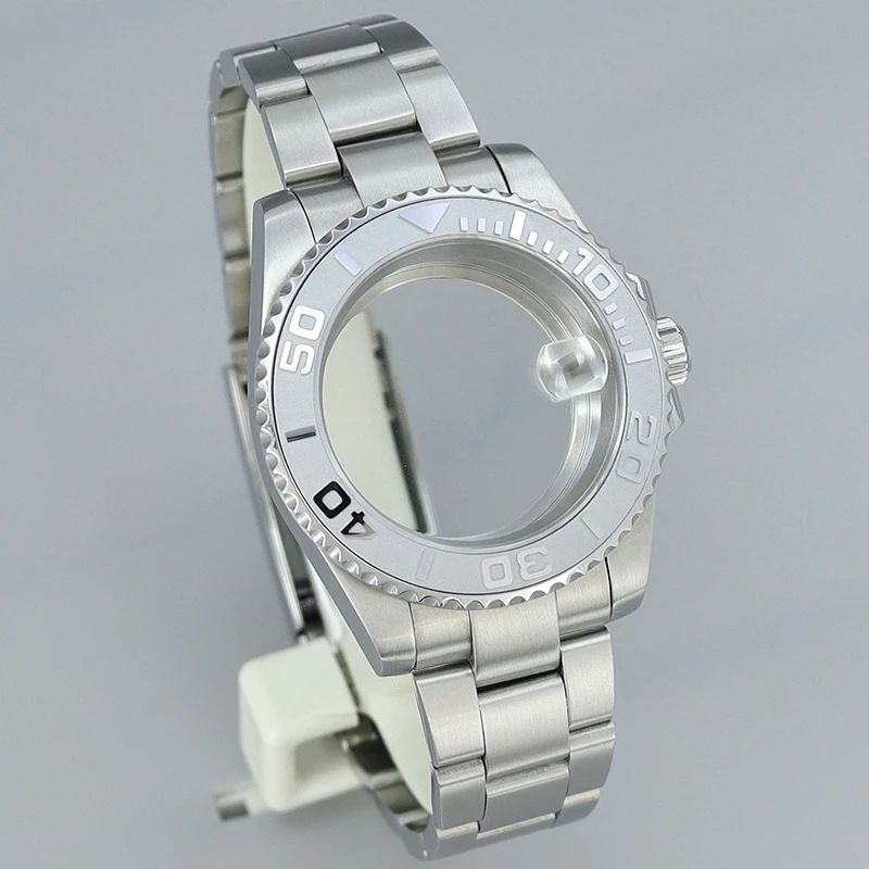 40mm Uhrengehäuse 316L Bänder Keramiklünette Saphirglas Mode Wasserdicht Für Seiko NH35 NH36 8205 8215 2824 Für YACHT-MASTER