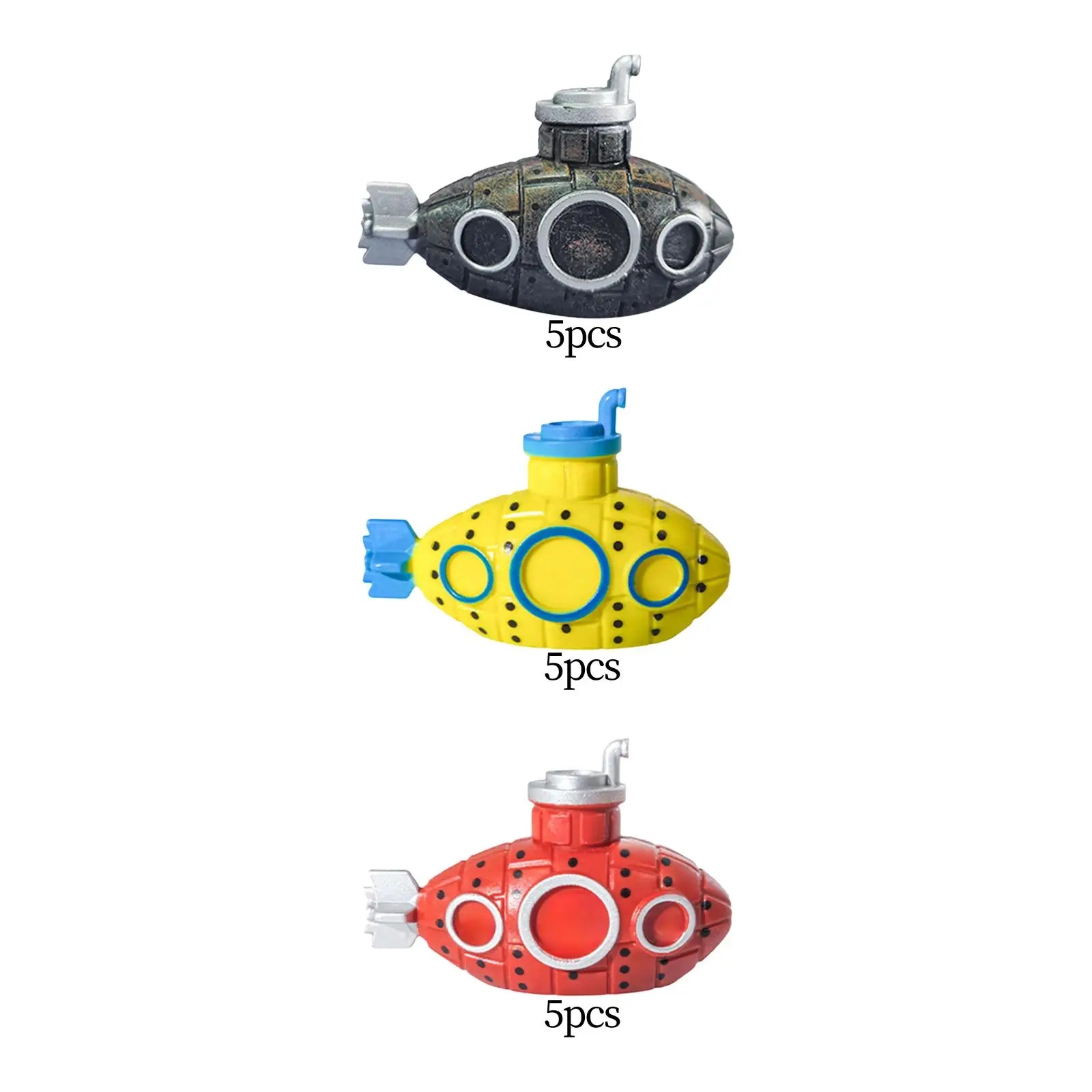 5Pcs Mini Submarine Figurine Aquarium Decoration Lightweight