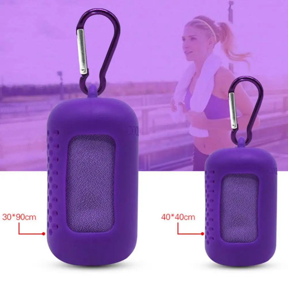 Portable Microfiber Fast Dry Gym Cycling Beach Sports Cooling Shower Bath Towel Lightweight Silicone Absorbent 운동수건