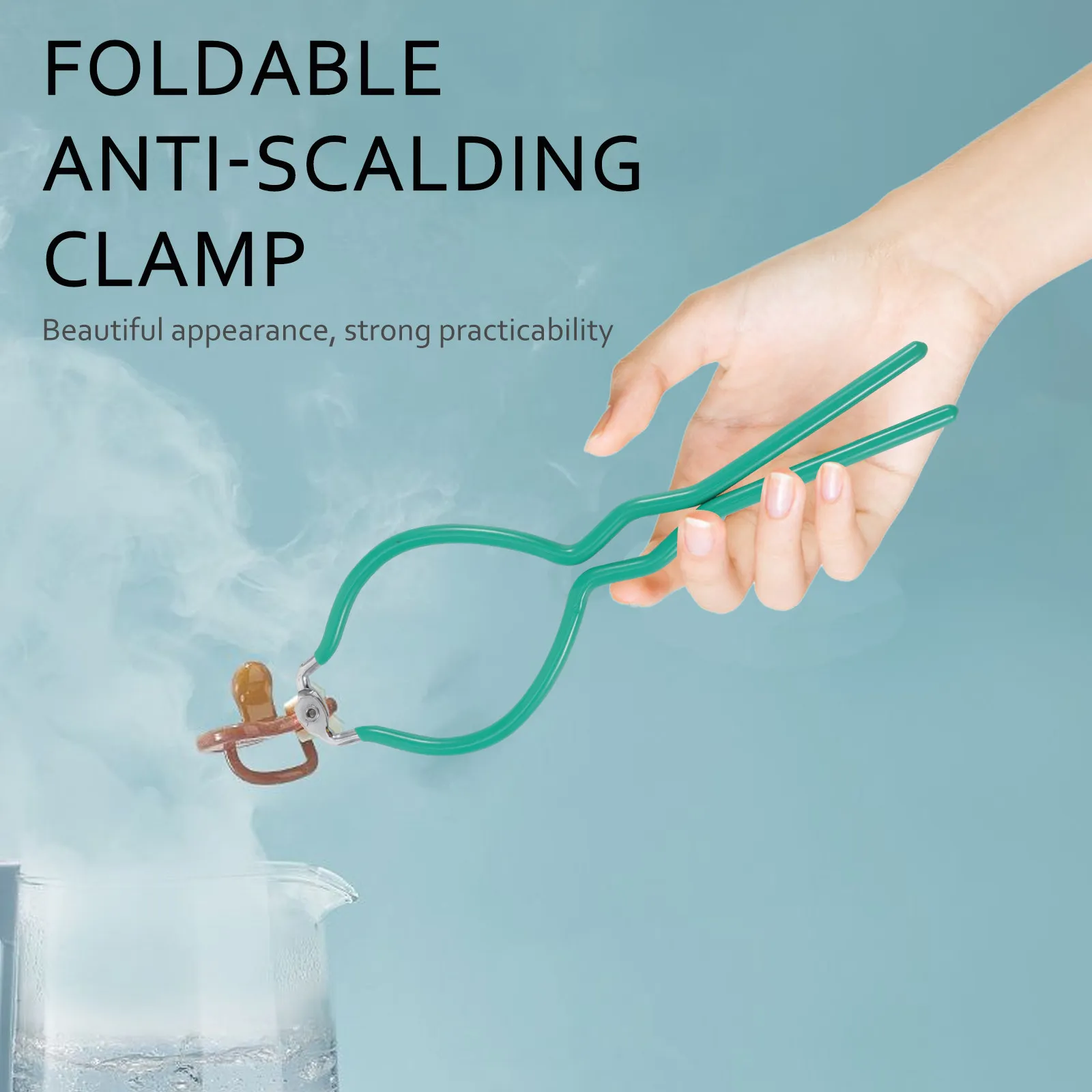

Anti-Slip Bottle Clip Heat Resistant Tongs for Baby Bottles Jar Lifter Kitchen Tools Foldable Milk Bottle Clamp