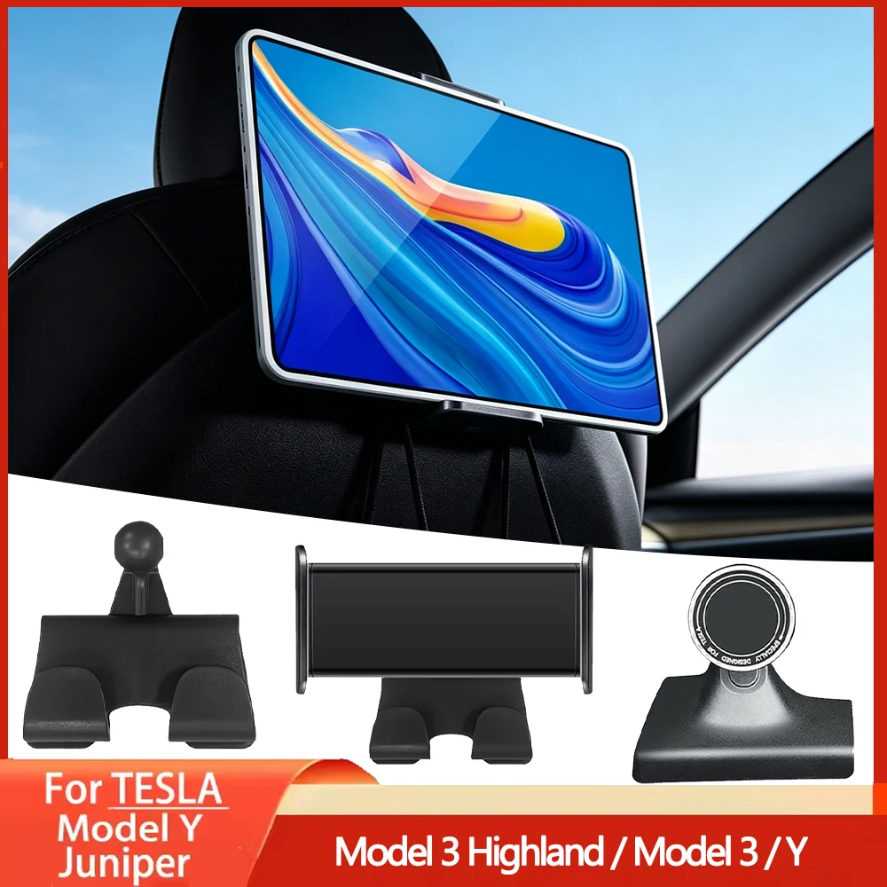 Car Rear Seat Back Mobile Phone Computer Holder Center Console Mobile Phone Holder Storage Hook For Tesla Model 3 Y Juniper 2025