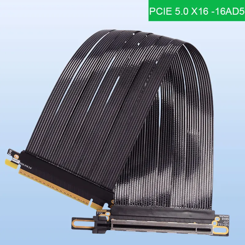 ADT-Link PCIE 5.0 X16 GEN 5 Graphics Card Extension Cable 270°Anti Right Angle Riser Cable for chassis Gaming PC Accessories