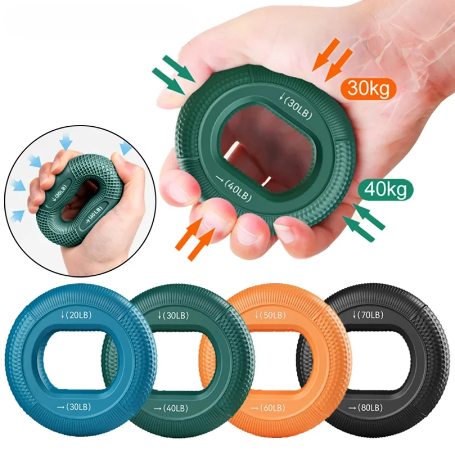 

Silicone grip strengthener, wrist and arm strength training, five-finger strength rehabilitation grip, 20-80 pound grip ring