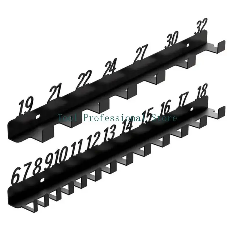 57QF Garage Mounted Wrench Management Storage Rack Numbered Slots 6-18,19-32,6-32 Durability Metal Tool Organizers Holder
