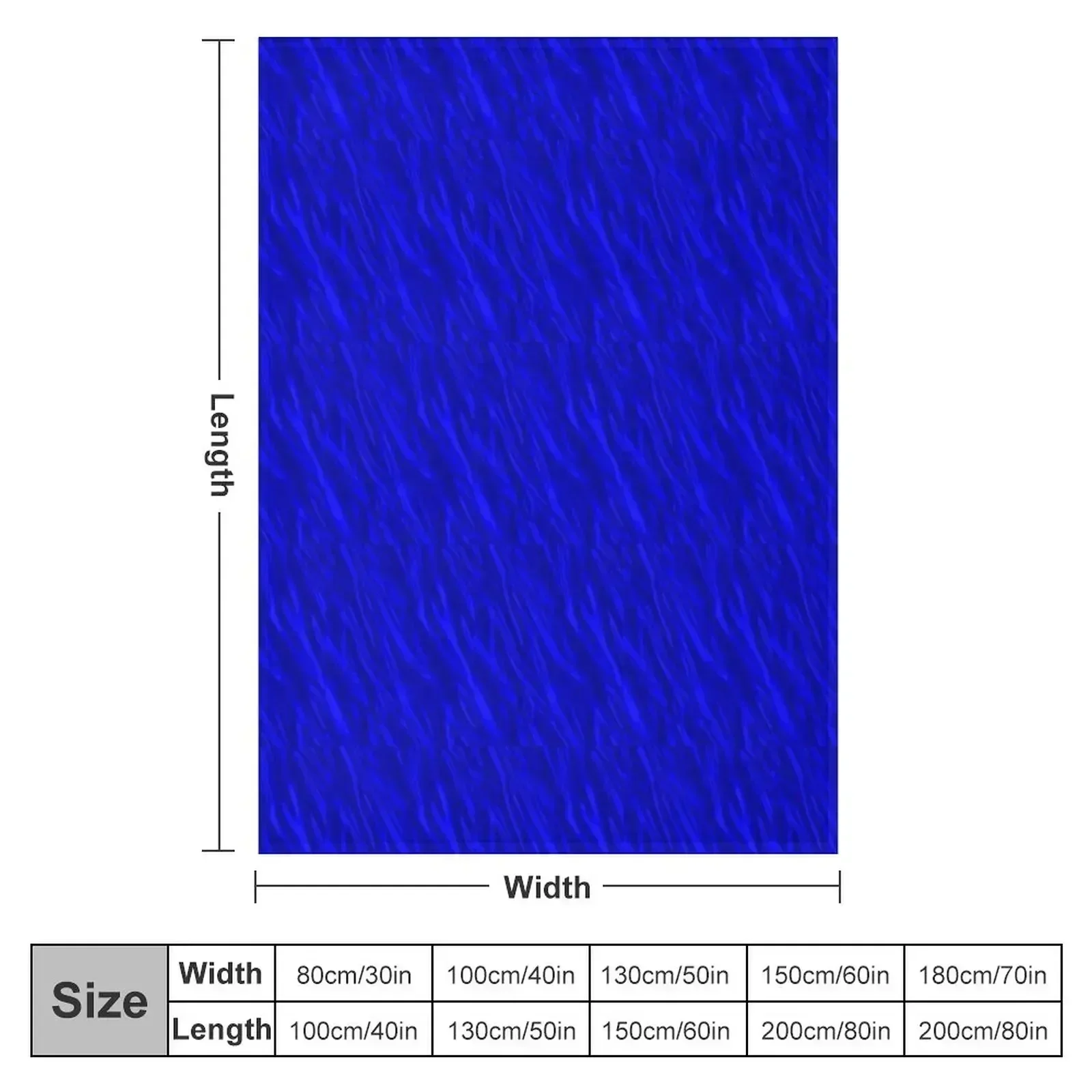 New Electric Blue Silk Print Throw Blanket