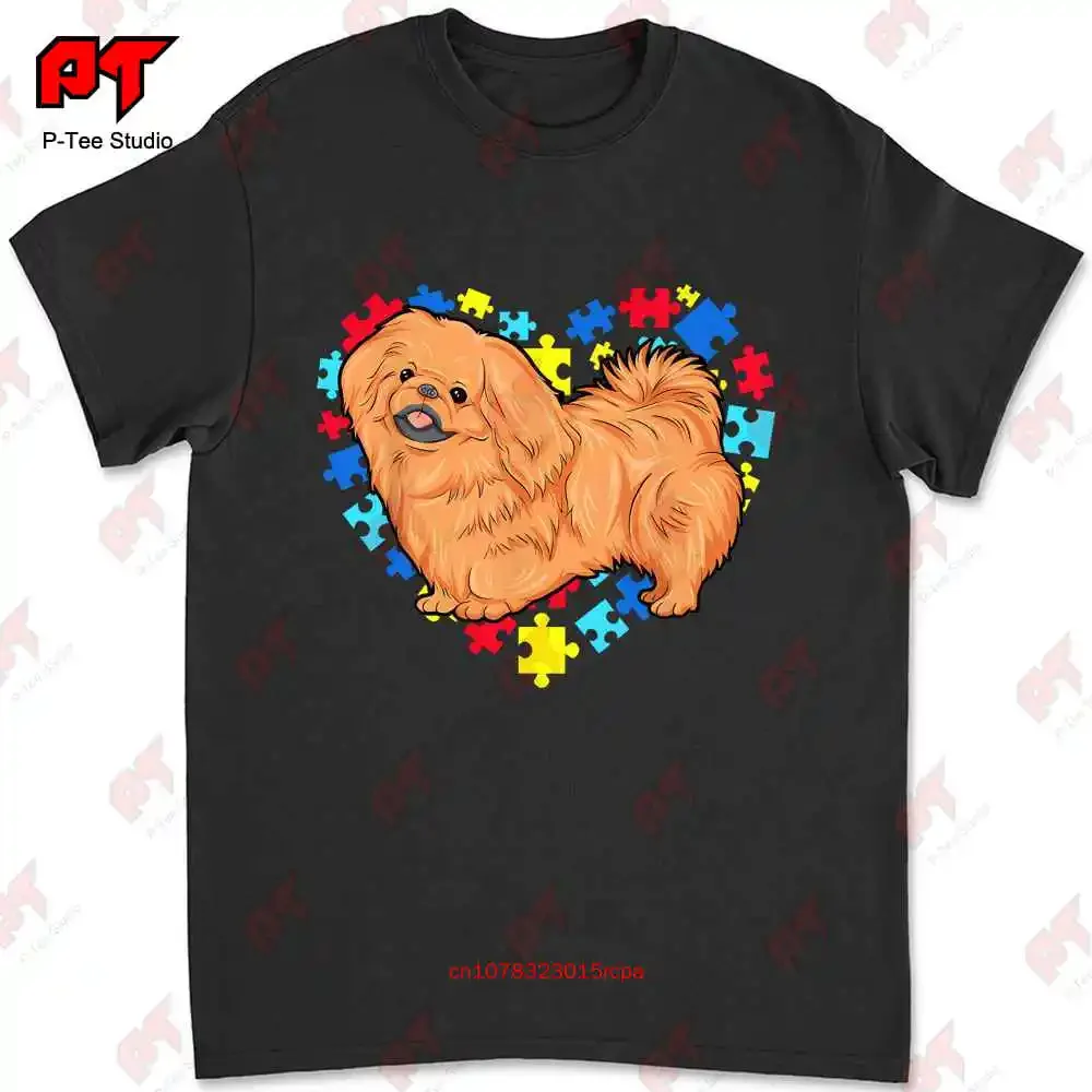 

Футболка с изображением аутизма, пекинская собака, мама, папа, футболка на день Святого Валентина, X57W