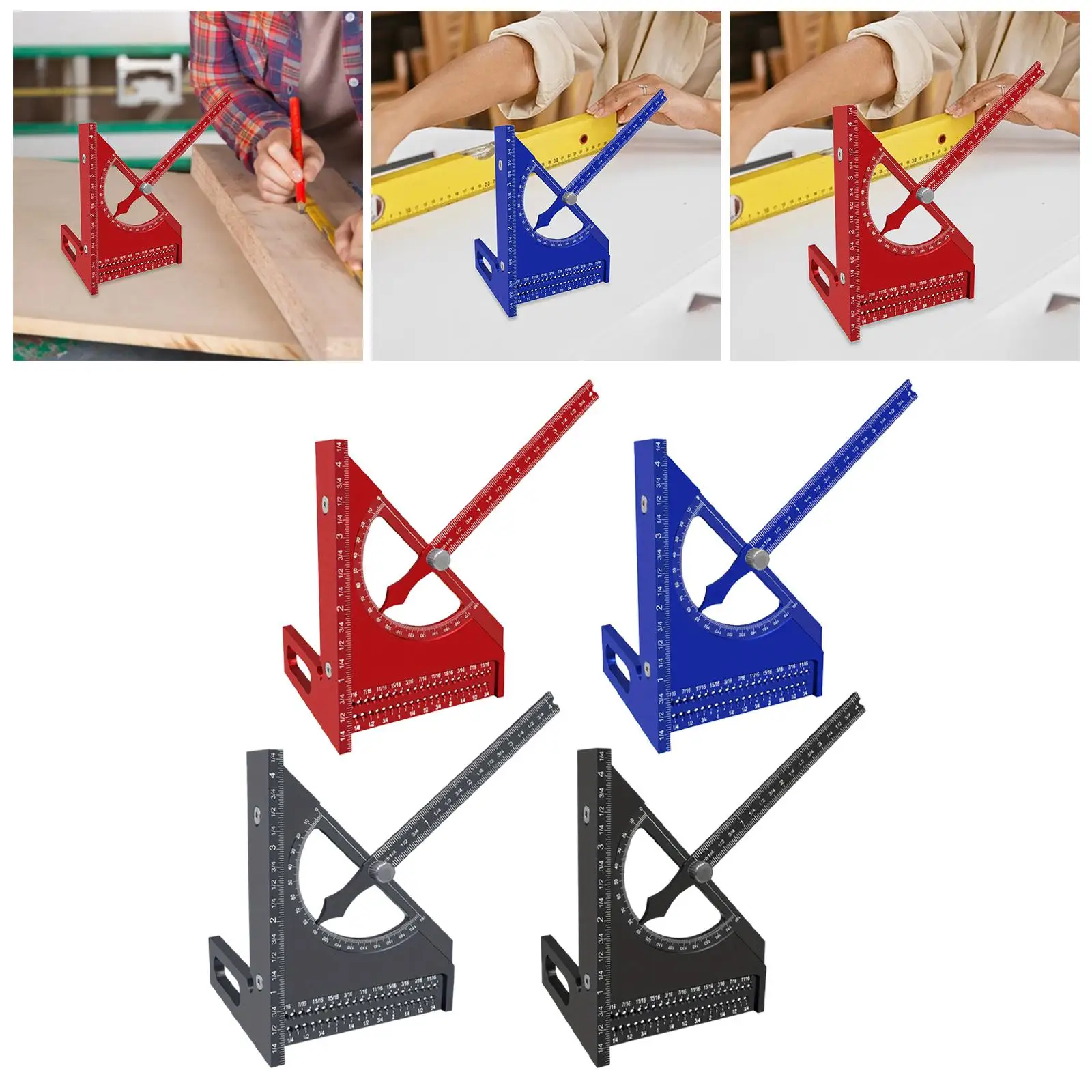 

Triangle Ruler Square,Multi Angle Adjustable Versatile Rafter Square Carpentry