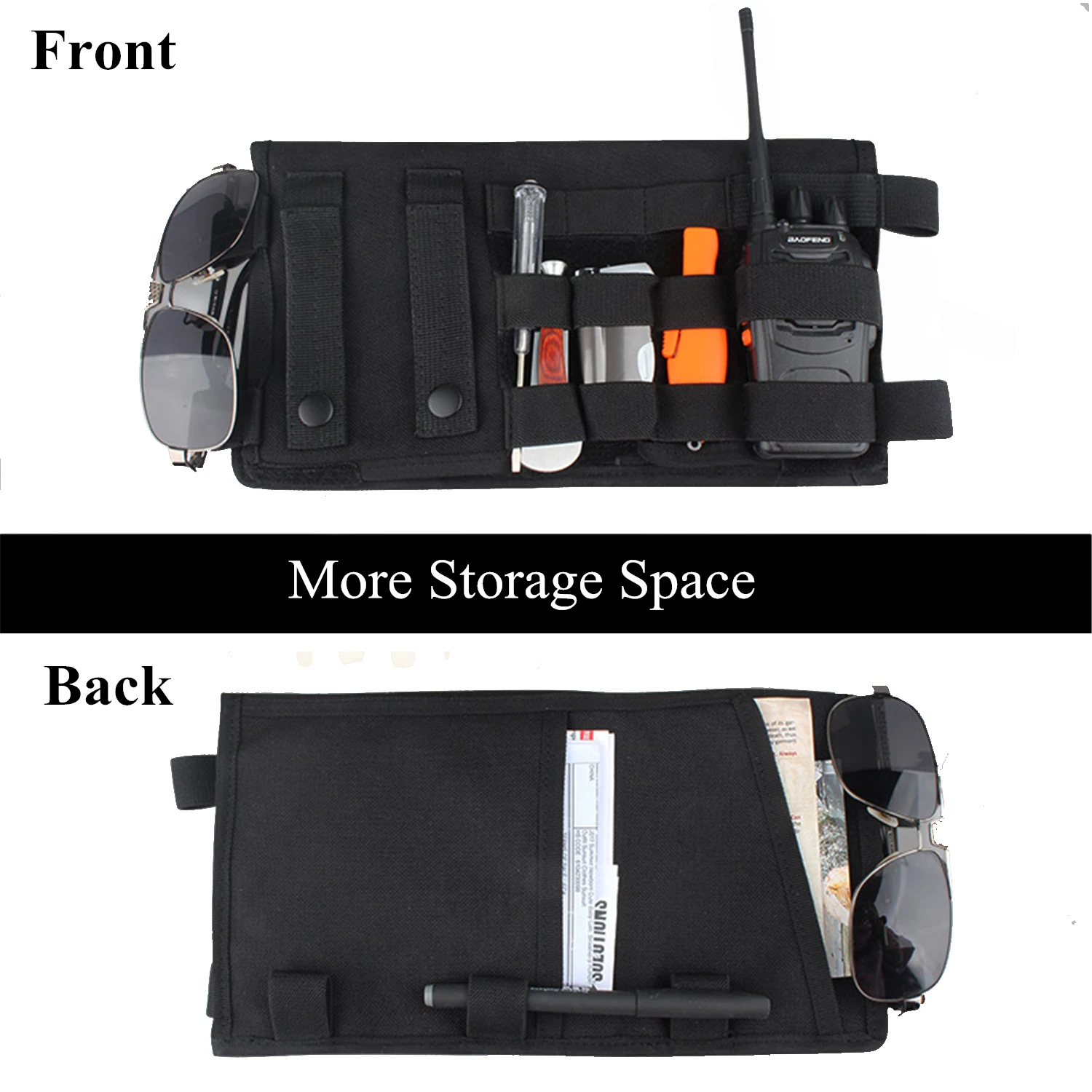 Tactical MOLLE Sun Visor Organizer Bag for Jeep Wrangler JK JL JT TJ 1997-2024 Interior Accessories Multifunction Multi Pocket