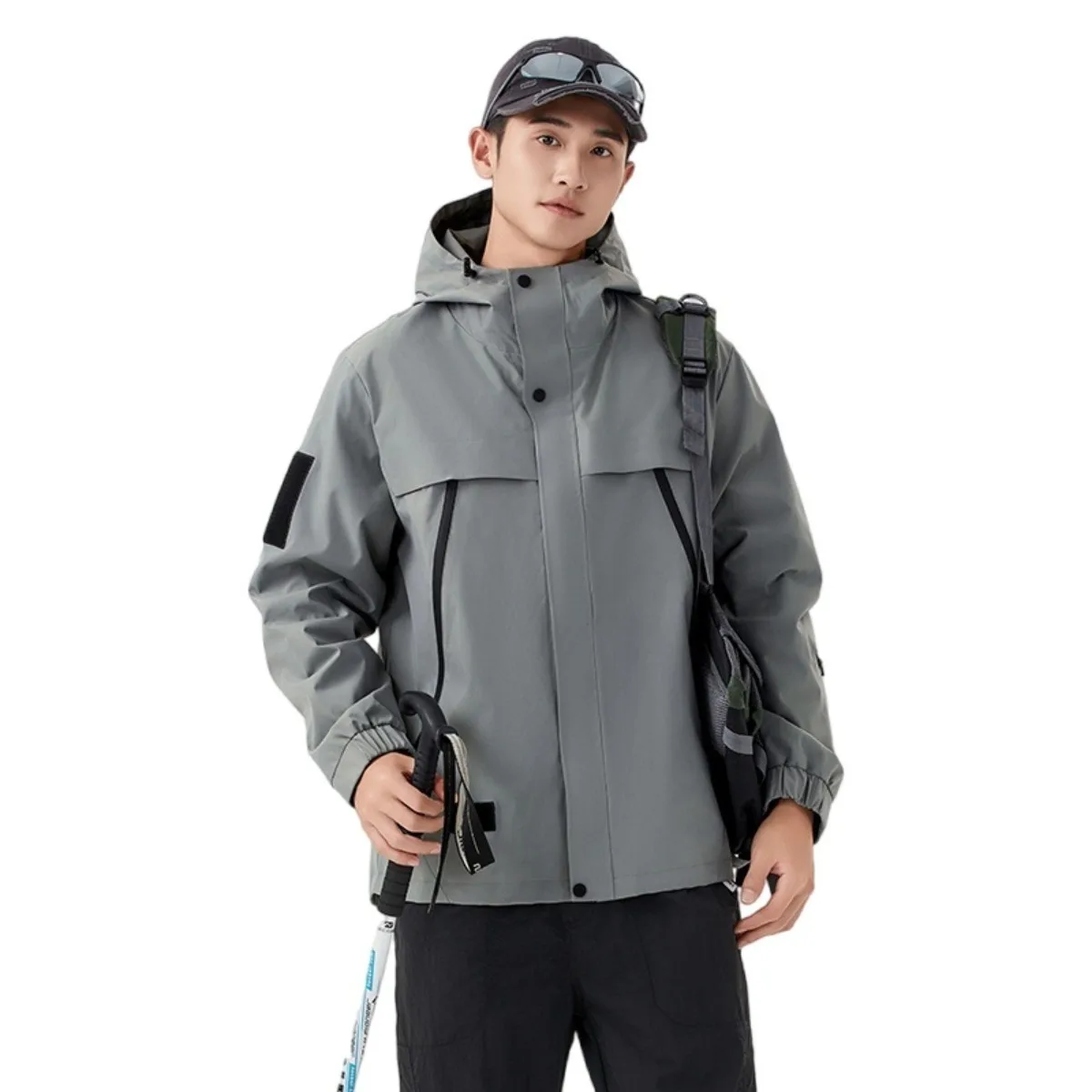 

Men's 2025 Hot Women's High-quality Thin Jacket Outdoor Jacket Windproof Stand-up Collar Long-sleeved Hooded Jacket Brand Top
