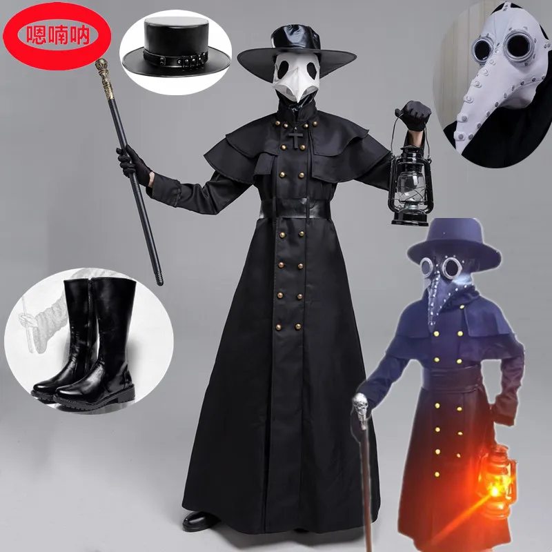 

Хэллоуин, одинаковая маска вороны для родителей и детей, костюм чумного доктора, клюв птицы, доктор, сценическое представление, наряд из хлопка и полиэстера