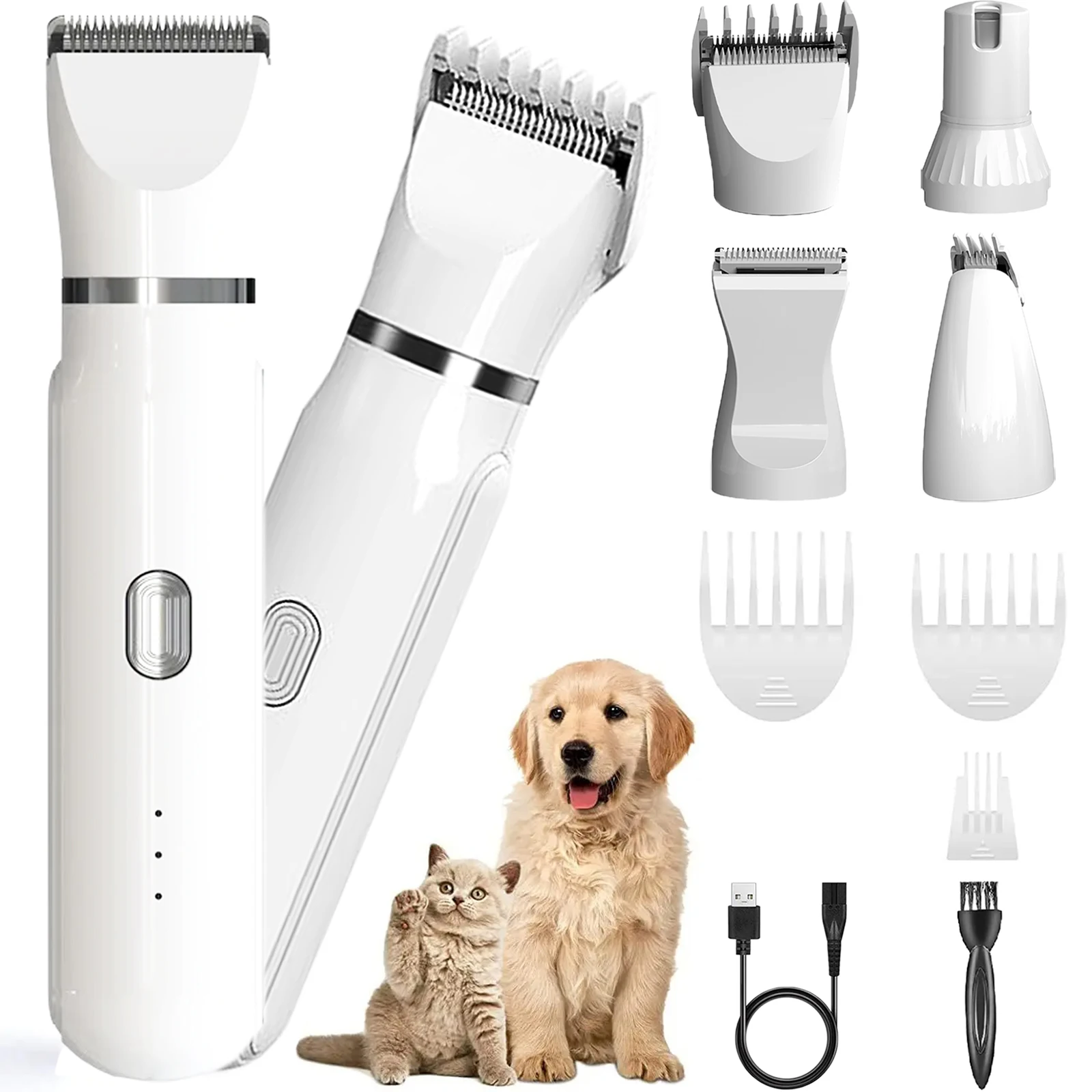 4-in-1 Multi-functional Electric Dog Clippers For Grooming Cordless Dog Shaver Clippers Trimmers Low Noise Pet Grooming Tools