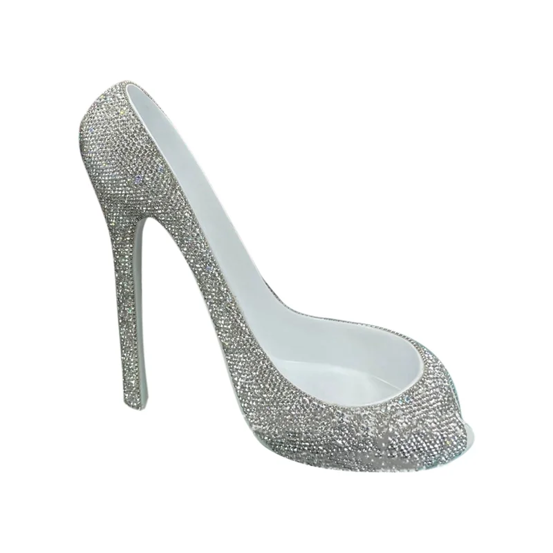 

Элегантная винная полка премиум-класса со стразами на высоком каблуке - креативный дизайн обуви, держатель для бутылки вина, идеально подходит для декора бара и хранения вина