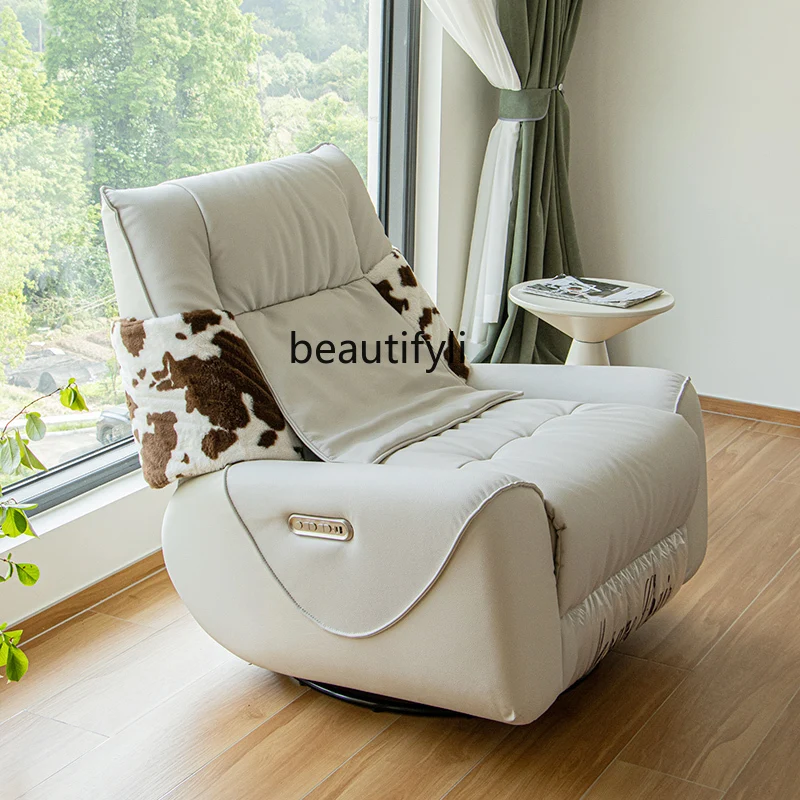 First Class Single Electric Lazy Sofa Reclining Adjustable Living Room Leisure Leather Massage Function Sofa