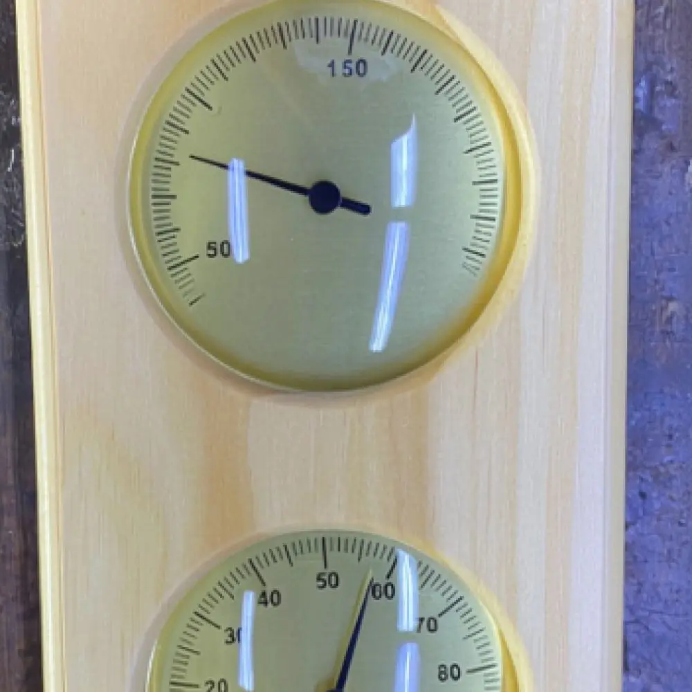 Reliable Sauna Hygrometer Wooden Wall Mount Dual Display Gauge Temperature Humidity Sensor Steam Room