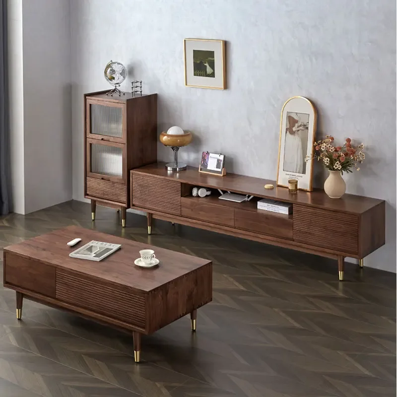 Nordic solid wood coffee table North American black walnut tea table small apartment simple