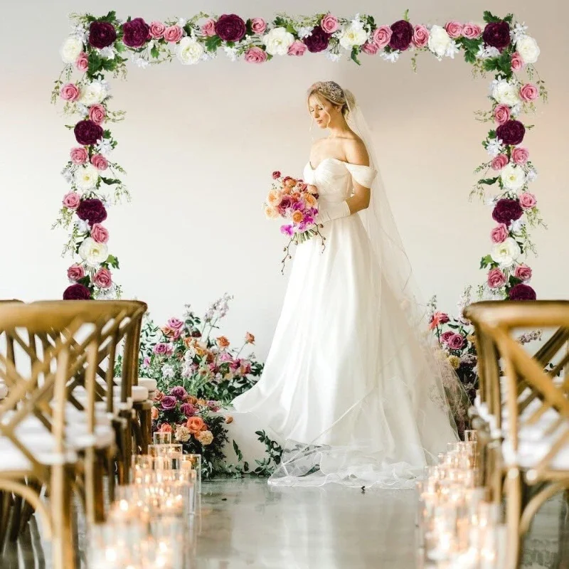

180CM Artificial Leaf Ceiling Rose Peony with Leaf Vine Strips Plastic Vine Window Decoration Wedding Arch Decoration