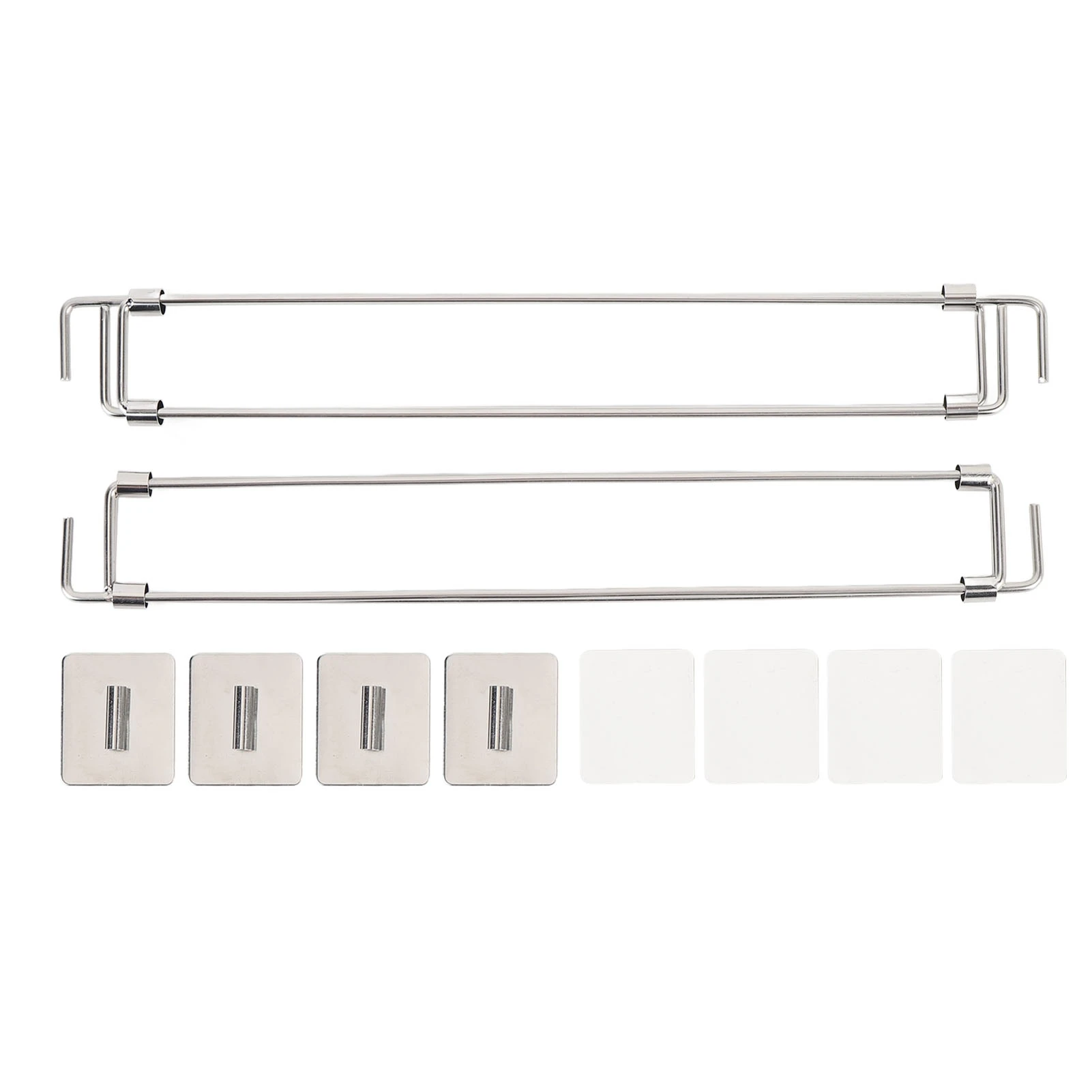 2 Set RV Fridge Bars 12.44in-22.63in Adjustable Shelf Secure Stabalizer Stainless Steel Refrigerator Tension Rods
