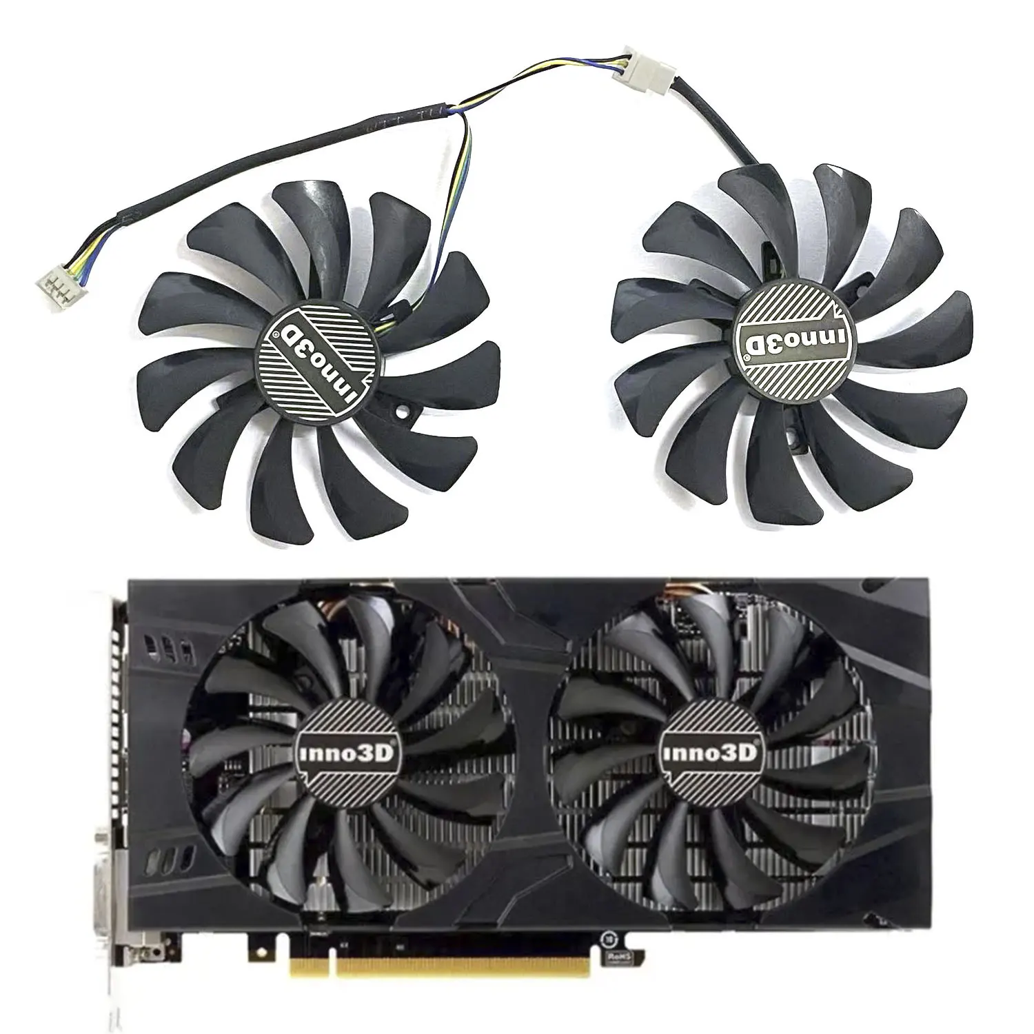 

New GPU fan 4PIN 85MM GTX 1060 graphics card replacement accessory for INNO3D MSI GTX 1060 3GB 6GB X2 graphics card