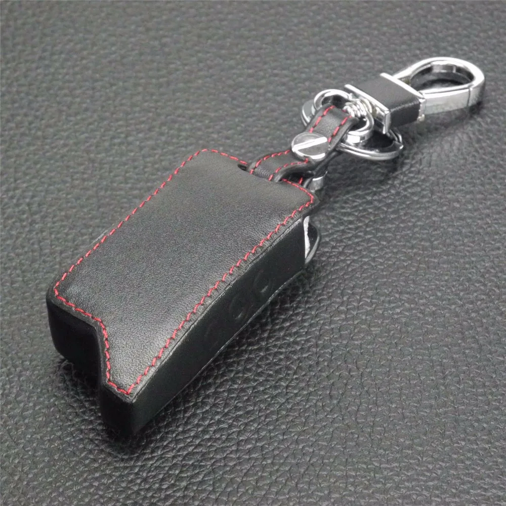 Jingyuqin Remote 5 Buttons Two Way Car Alarm leather Case Cover keyChain For Tomahawk TZ9010 TZ9030 TW9030 TW9010 TW LCD Remote