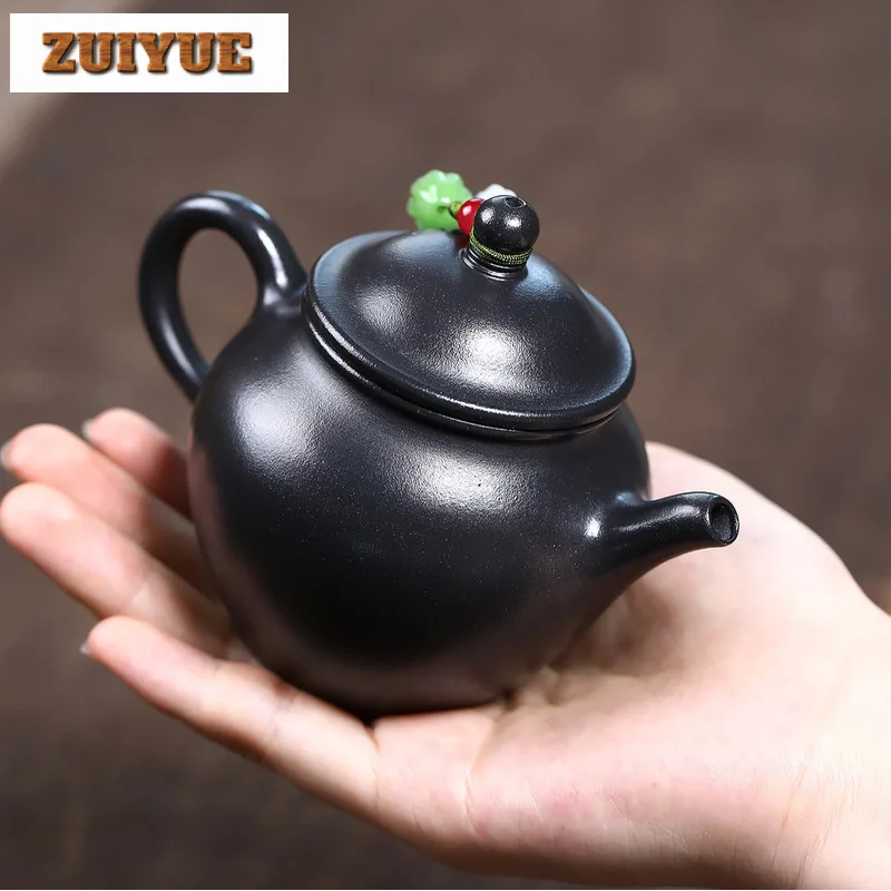 

160 мл высококачественный чайник Исин из фиолетовой глины, горшок ручной работы с высокой кастрюлей, чайник из необработанной руды, желтой грязевой чайник, китайский чайный сервиз Zisha, чайные услуги