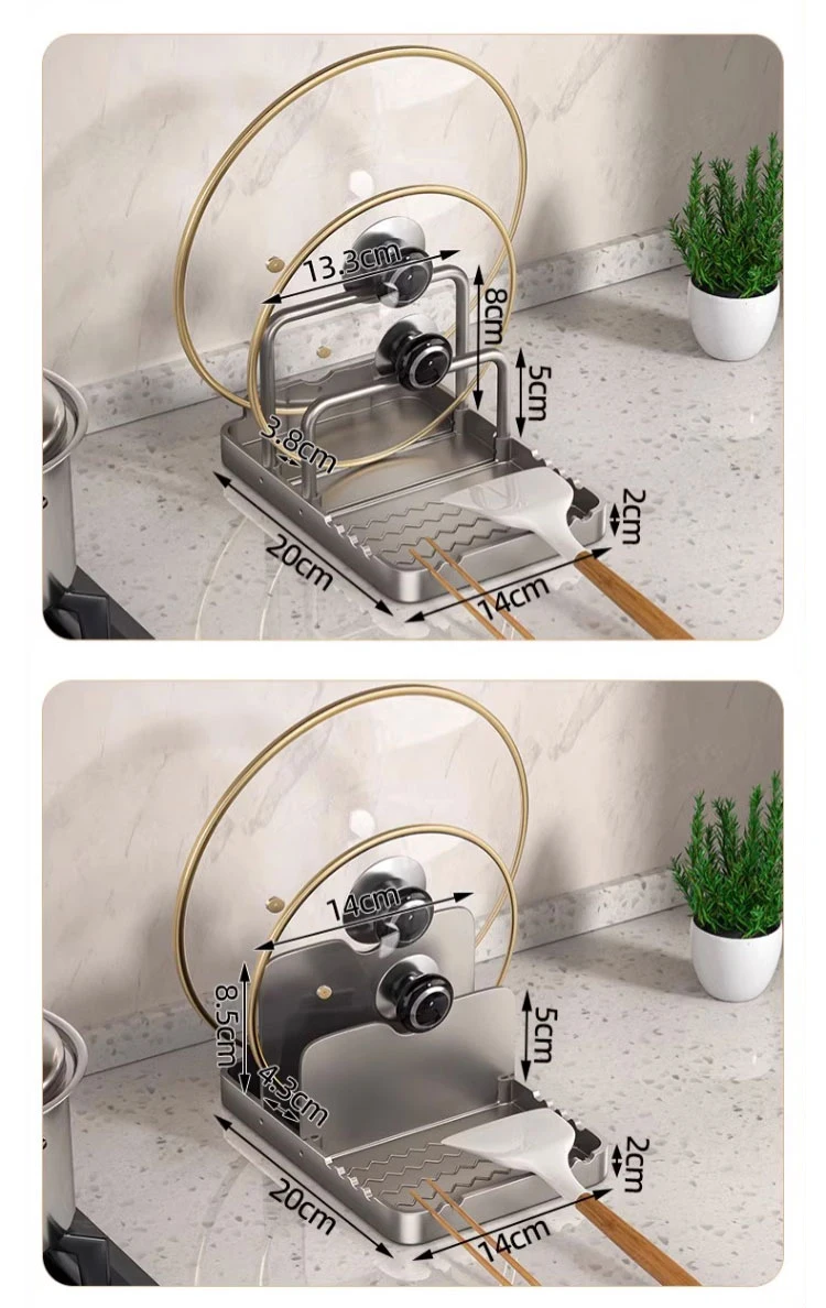 Kitchen Storage Rack for Pots, Cutting Boards, Spoons and Tableware description 1
