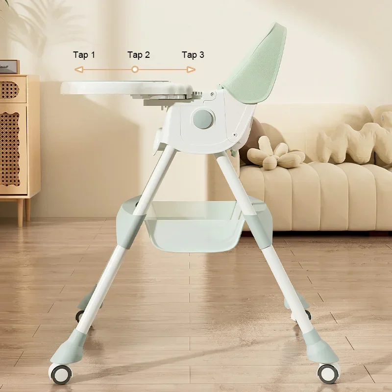 Adjustable Kids High Chair with Tray Lie Flat Rocking Dining Chair for Babies Toddlers Highchair Booster for Dining Comfort