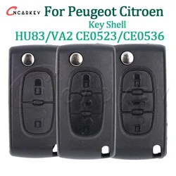 Remote Key Case For Peugeot 207 307 308 407 607 807 For Citroen C2 C3 C4 C5 C6 Flip Folding Car Key Shell 2/3 Buttons
