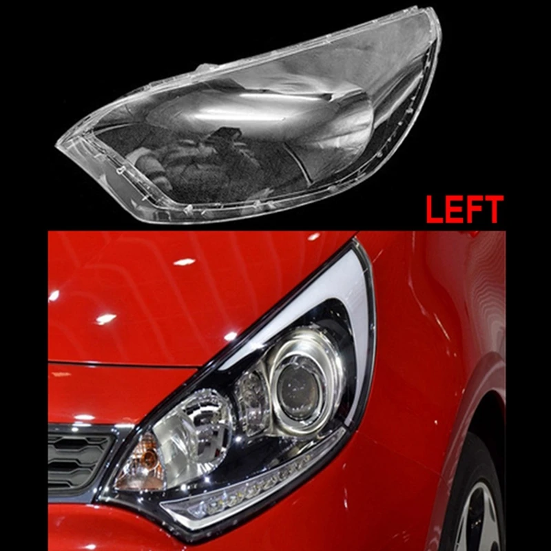 Side Car Headlight Cover Lamp Shell Mask Lampshade Lens Glass Headlamp Cover For Kia Rio Hatchback 2012