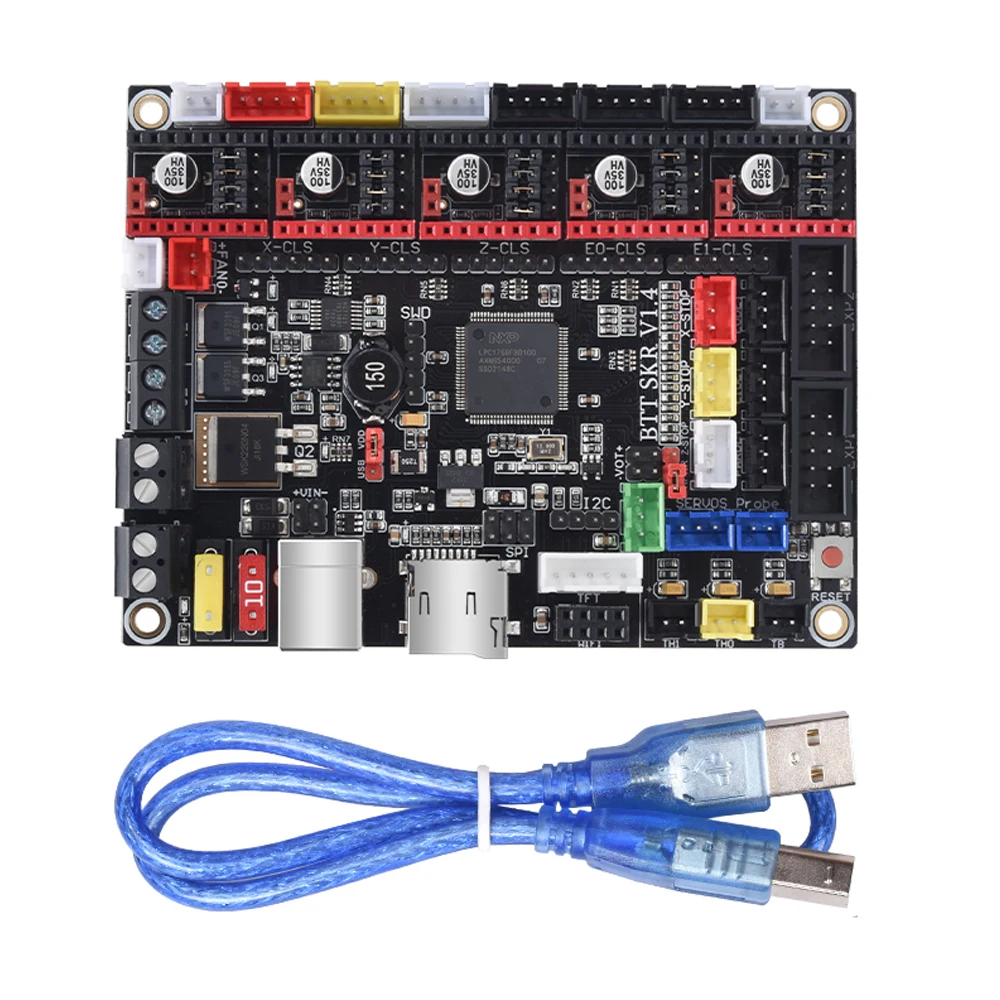 Placa base BIGTREETECH SKR V1.4 Turbo, actualización de placa base de 32 bits, SKR V1.4 Placa de Control, controlador TMC2209 para impresora 3D