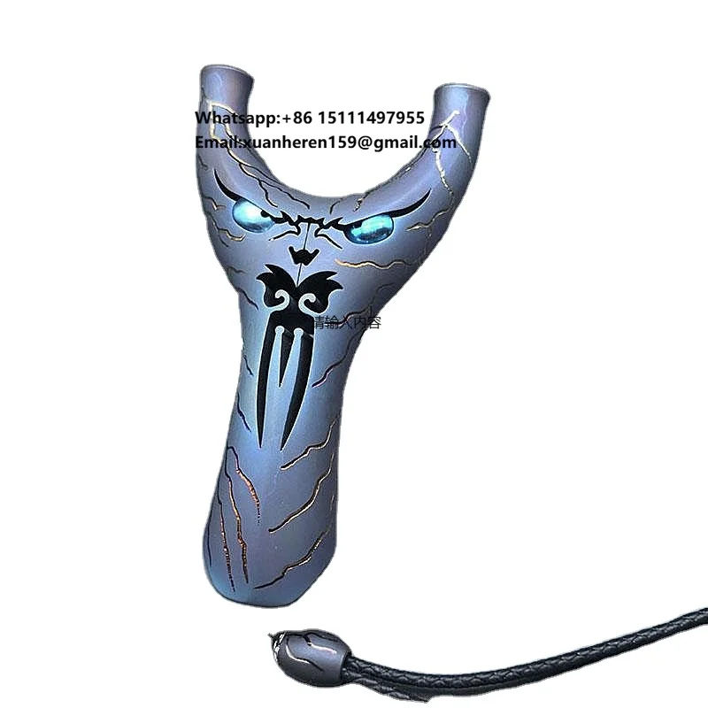 

High Quality Titanium Alloy Slingshot High Precision Outdoor High Power Leather Shooting Hunting Slingshot Catapult