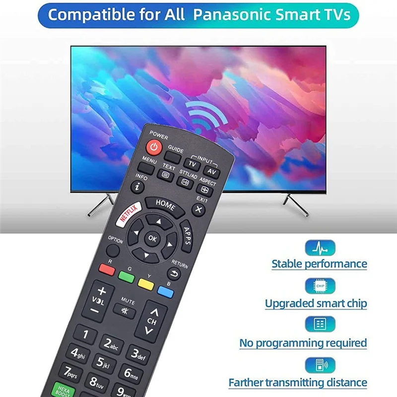Controle remoto universal para panasonic tv controle remoto para panasoniciera lcd led 3d tv com netflix, botões de meu aplicativo